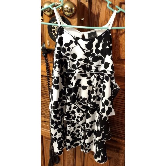 Worthington Woman's Classic Floral Ruffle Tiered Spagetti Strap Blouse - Picture 1 of 6